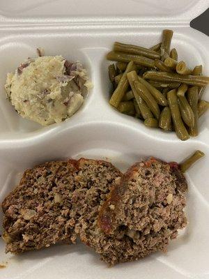 Today's meatloaf special $8.95 delicious!