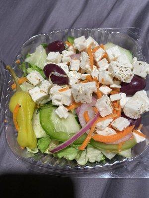 Side Greek salad $6 (usually comes with tomatoes but I asked for it without)