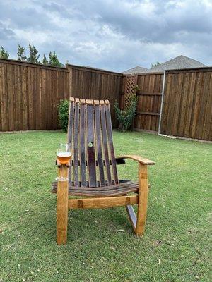 Wine barrel chair