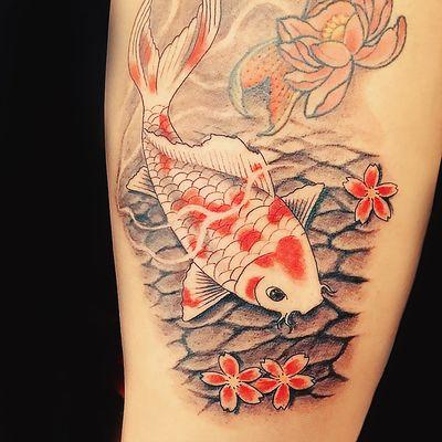 Koi tattoo. Artist: Chung