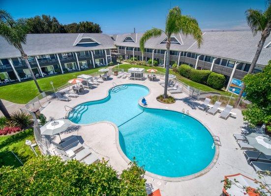 Overhead view of Carlsbad by the Sea Hotel near Carlsbad State Beach in California