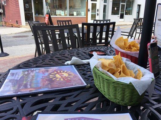 Our outside table