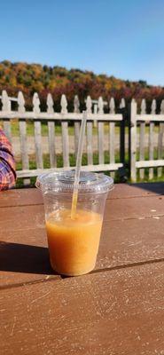 Caramel apple cider wine slushie