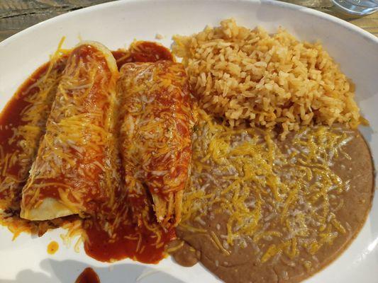 Delicious New Mexican red sauce on enchiladas