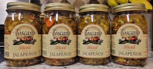 We offer sliced Jalapeños in apple cider vinegar. We grow all our peppers in Lodi, California. We use organic practices at our farm.