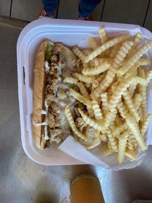 Chicken Philly and Fries