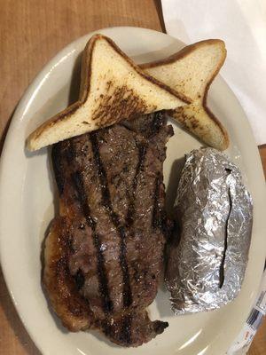 8 oz New York Strip and baked potato