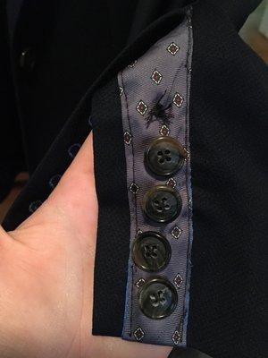 He did not think that these buttons needed to be straightened out or even fixed.