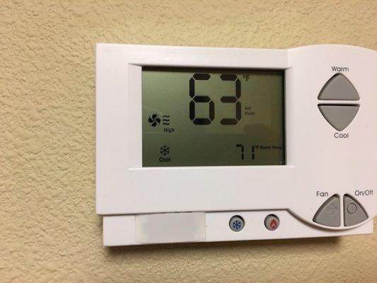 Visiting quarters guest room - thermostat