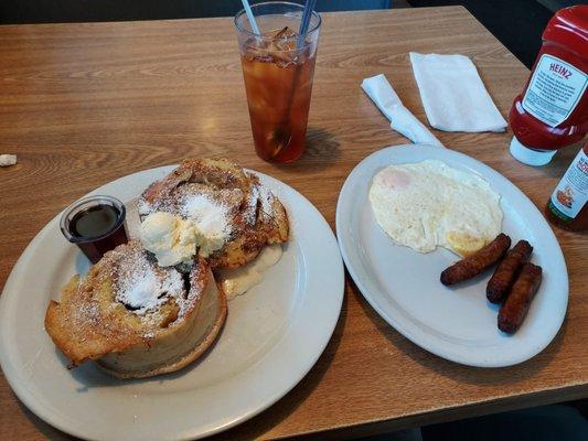 This the Cinnamon Roll French toast combo