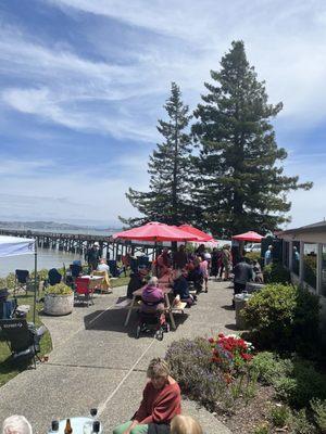 Outdoor patio on the bay