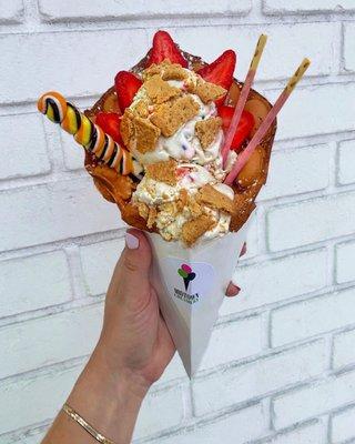 Bubble waffle cone