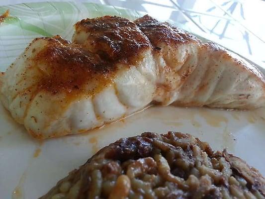 baked grouper with red beans and rice