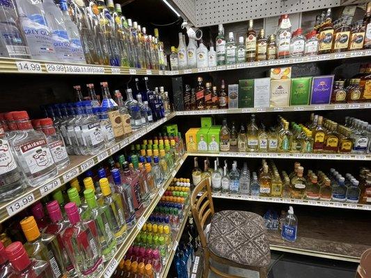 Great selection of liquor