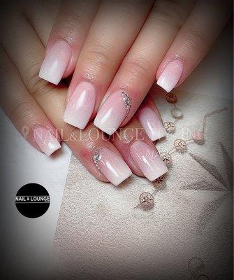 Wedding Nail Design -SNS Powder Extension with Ombre Design