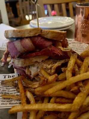 Pastrami Rueben and hand cut fries