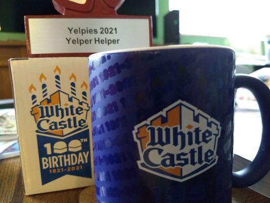 White Castle 100 Years commemorative mug, has colt changing ink.