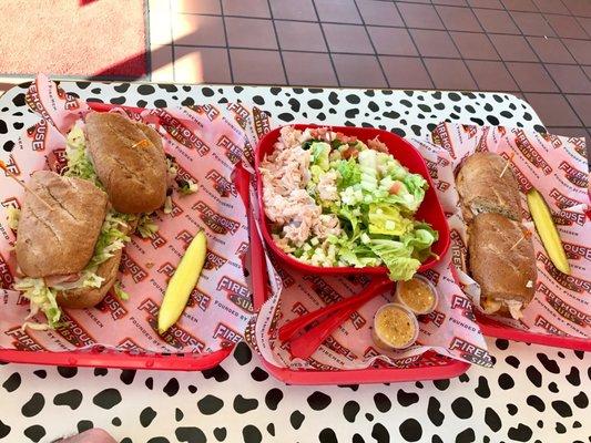 Make You Own sandwiches and Firehouse Salad with smoked turkey