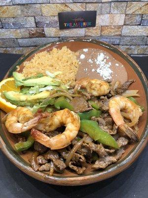 Fajitas steak y shrimp