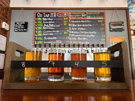 Flights $16. Great selection of beers and flavors.