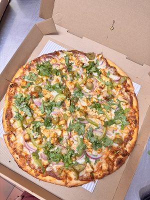 Indian style paneer Tikka masala pizza