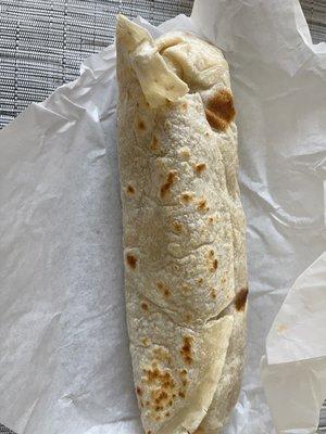 Bacon, egg, and cheese burrito