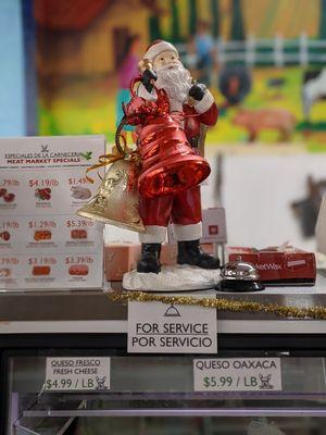 Santa welcomes you in our meat market :)