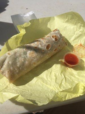 A little small on portion size for the price. Carne asada burrito.