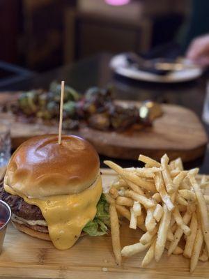 Amazing food bison Burger & Fries