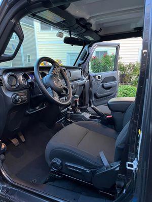 Clean black interior of a Jeep Gladiator