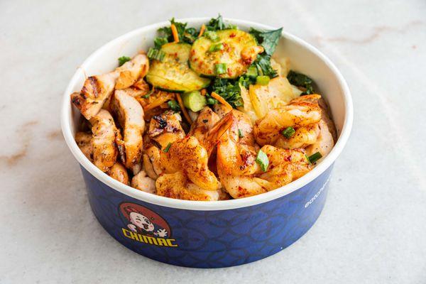 Half Bowl-Spicy Chicken & Spicy Jumbo Shrimp