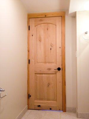 Special order door, modified to fit irregular opening.