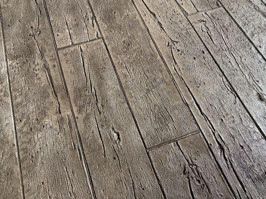 Reclaimed Timber stamped concrete