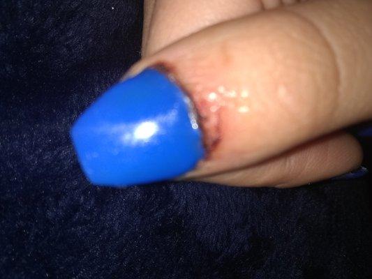 They cut my daughter on top of giving her a horrible nail job