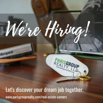 Let's discover your dream job together! If you're looking to move into the real estate industry, we'd love to talk to you today.