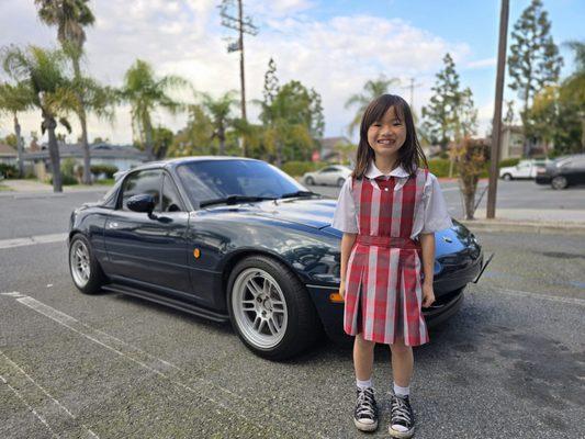 My daughter and her favorite car