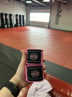 Pink Atomic Kickboxing Hand Wraps