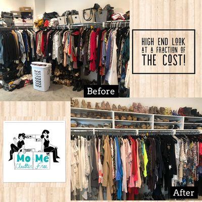 We brought in these great show shelves and reworked the whole closet!