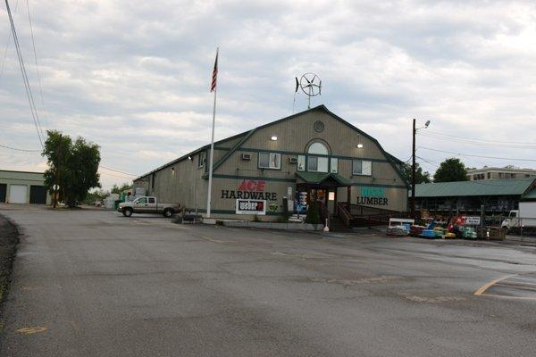 Entering the large front parking lot