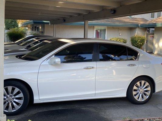 35 on front and 20 in back! Ceramic tint with heat and sun protection.