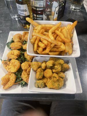 This was the fried shrimp that comes with 2 sides. I selected the fries and fried okra.