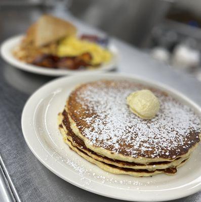 Buttermilk Pancakes and our classic Bluebird Eggs