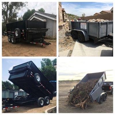 14ft hydraulic dump trailer and the 10ft hydraulic dump trailer.