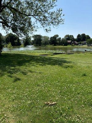 Lake, with fountain, walking area