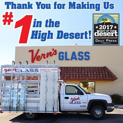 Thank you to all of our customers for voting us the #1 glass company in the high desert!