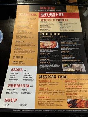 Menu side 2