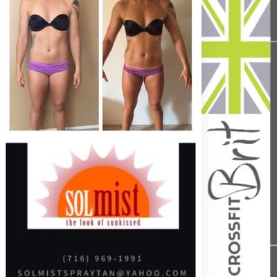 Crossfit Brit members receive custom airbrush spray tans for only $20 from Sol Mist!