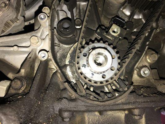 Worn out timing belt. Killed 8 valves