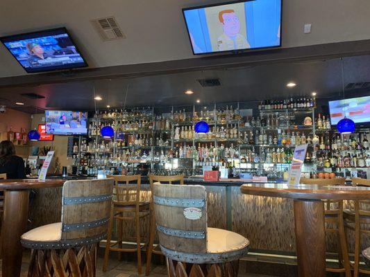 The tequila bar.  Apart from a few other spirits on one small shelf behind the beer taps in the middle, all the rest are tequilas!