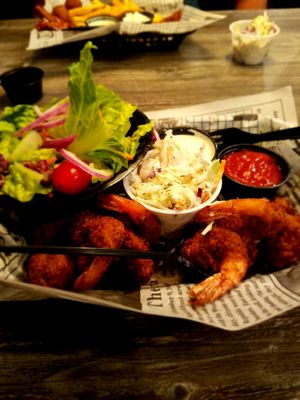 Cajun shrimp with a side salad. Excellent!